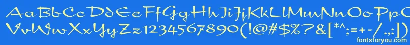 Шрифт NewDayScript – жёлтые шрифты на синем фоне