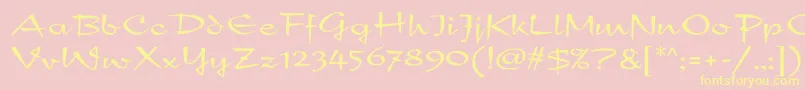 NewDayScript Font – Yellow Fonts on Pink Background