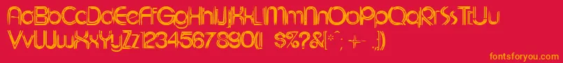 Eeviac Font – Orange Fonts on Red Background