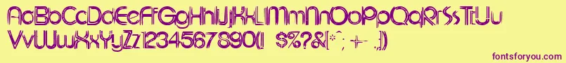 Eeviac Font – Purple Fonts on Yellow Background