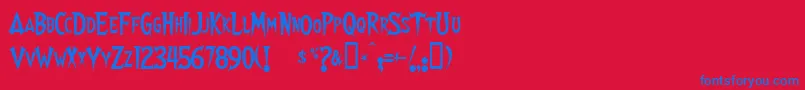 フォントWalshes – 赤い背景に青い文字