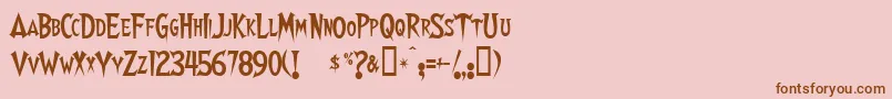 Walshes-fontti – ruskeat fontit vaaleanpunaisella taustalla