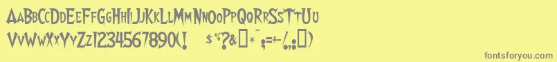 フォントWalshes – 黄色の背景に灰色の文字