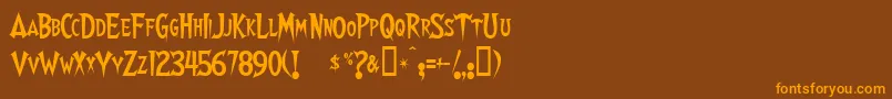 Walshes Font – Orange Fonts on Brown Background