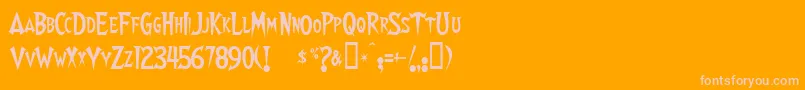 Walshes Font – Pink Fonts on Orange Background