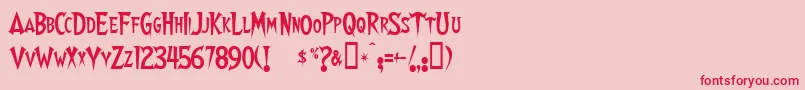 フォントWalshes – ピンクの背景に赤い文字