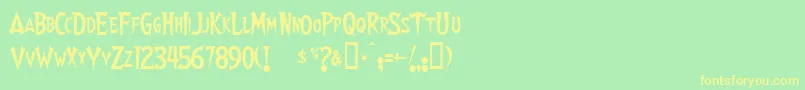 Walshes Font – Yellow Fonts on Green Background