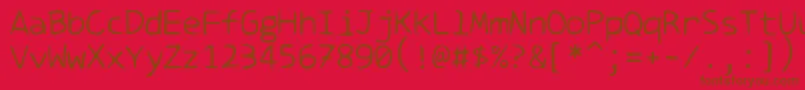 フォントConsolefu – 赤い背景に茶色の文字
