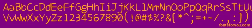 Consolefu-fontti – oranssit fontit violetilla taustalla