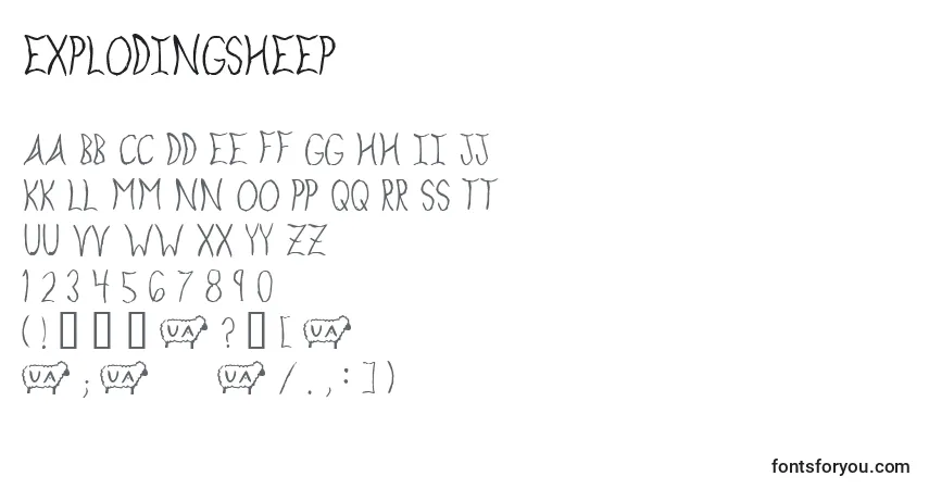 ExplodingSheep Font – alphabet, numbers, special characters