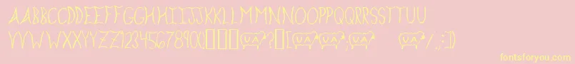 ExplodingSheep-Schriftart – Gelbe Schriften auf rosa Hintergrund