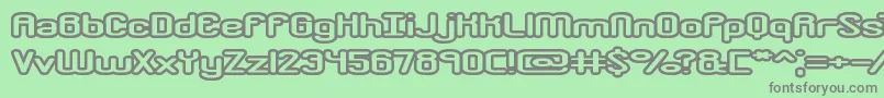 フォントCrackdownO1Brk – 緑の背景に灰色の文字