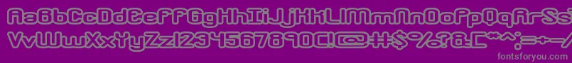 Fonte CrackdownO1Brk – fontes cinzas em um fundo violeta