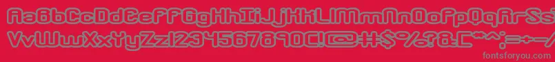 フォントCrackdownO1Brk – 赤い背景に灰色の文字