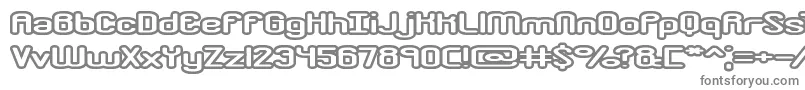 フォントCrackdownO1Brk – 白い背景に灰色の文字