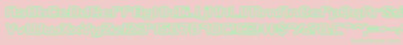 CrackdownO1Brk Font – Green Fonts on Pink Background