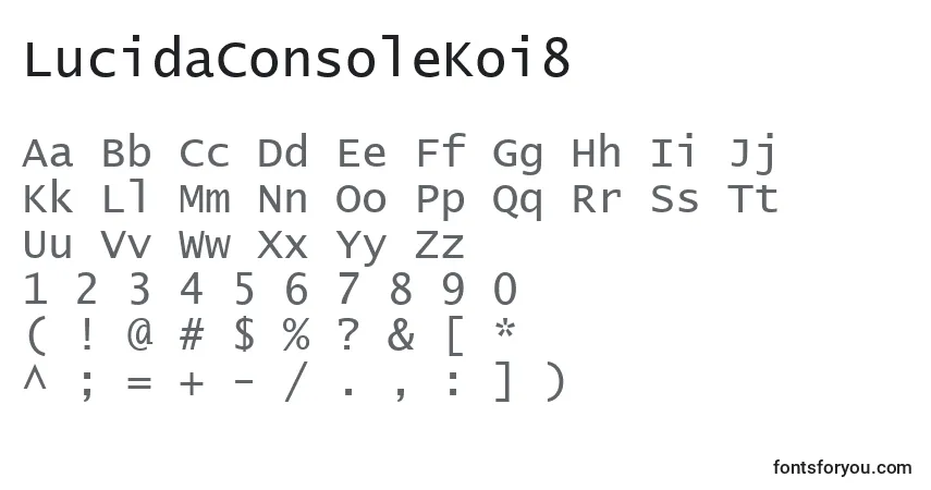 Schriftart LucidaConsoleKoi8 – Alphabet, Zahlen, spezielle Symbole