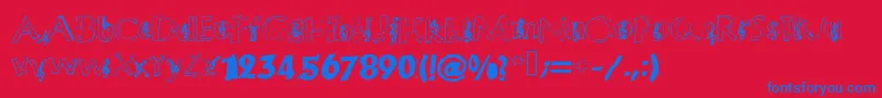 Chloesmusic Font – Blue Fonts on Red Background