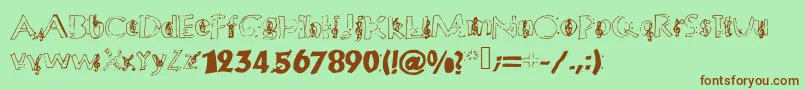 Chloesmusic Font – Brown Fonts on Green Background