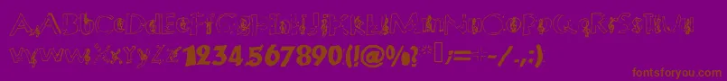 Chloesmusic-Schriftart – Braune Schriften auf violettem Hintergrund