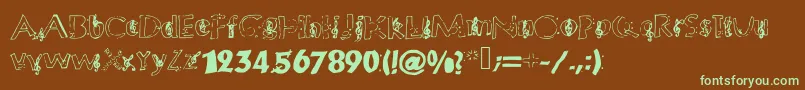 Chloesmusic Font – Green Fonts on Brown Background