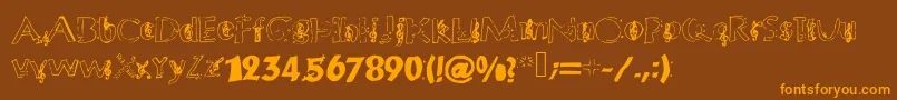 Chloesmusic Font – Orange Fonts on Brown Background