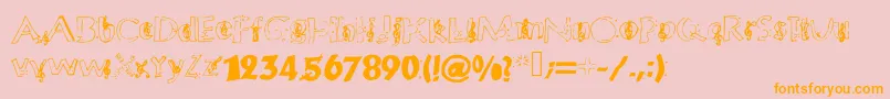 Chloesmusic-Schriftart – Orangefarbene Schriften auf rosa Hintergrund