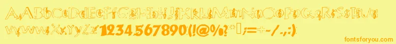 Chloesmusic Font – Orange Fonts on Yellow Background