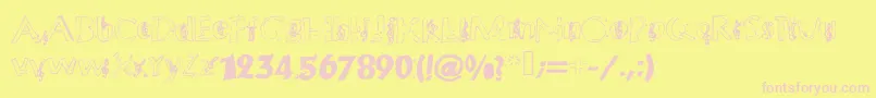 Chloesmusic-fontti – vaaleanpunaiset fontit keltaisella taustalla