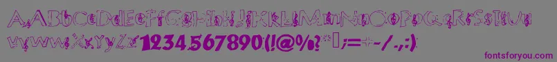 Шрифт Chloesmusic – фиолетовые шрифты на сером фоне