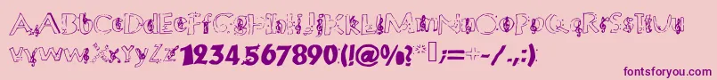 Chloesmusic Font – Purple Fonts on Pink Background