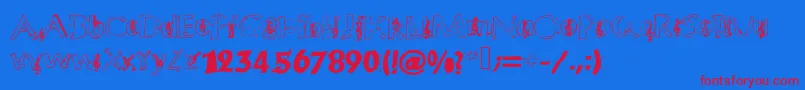 Chloesmusic Font – Red Fonts on Blue Background