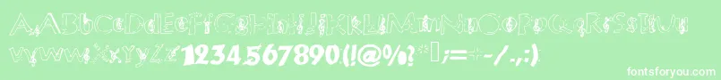 Chloesmusic Font – White Fonts on Green Background