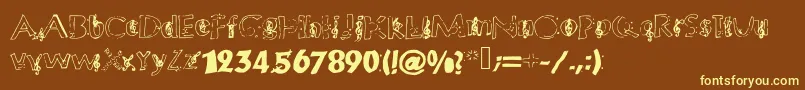 Chloesmusic Font – Yellow Fonts on Brown Background