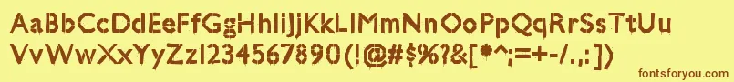 Шрифт JillicanwarpaintRegular – коричневые шрифты на жёлтом фоне