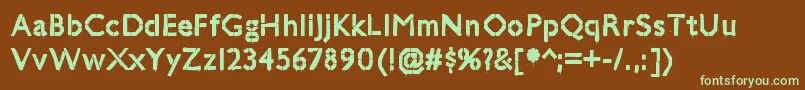 Шрифт JillicanwarpaintRegular – зелёные шрифты на коричневом фоне