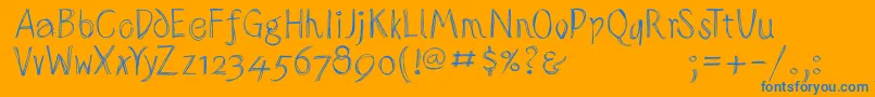 Sketchedalphabet Font – Blue Fonts on Orange Background