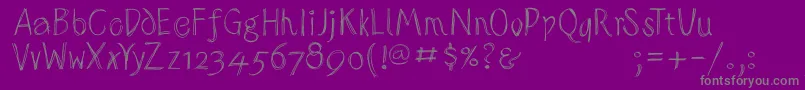フォントSketchedalphabet – 紫の背景に灰色の文字