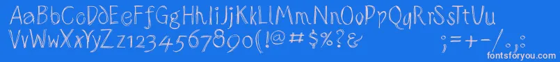 fuente Sketchedalphabet – Fuentes Rosadas Sobre Fondo Azul