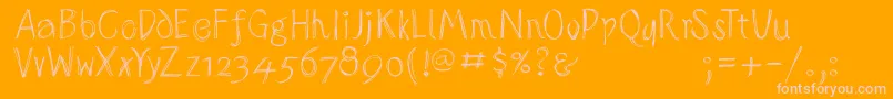 Sketchedalphabet-Schriftart – Rosa Schriften auf orangefarbenem Hintergrund