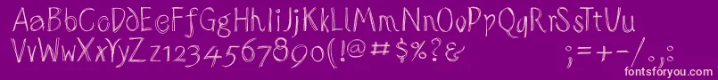 フォントSketchedalphabet – 紫の背景にピンクのフォント