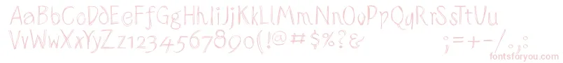 Sketchedalphabet-Schriftart – Rosa Schriften auf weißem Hintergrund