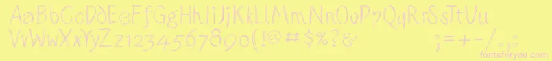 Шрифт Sketchedalphabet – розовые шрифты на жёлтом фоне