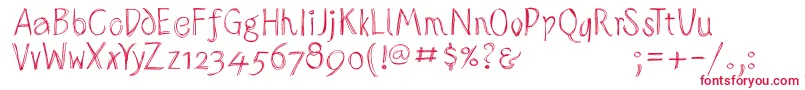 Sketchedalphabet Font – Red Fonts on White Background