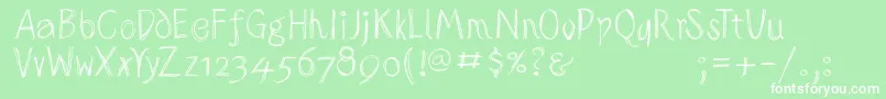 Sketchedalphabet Font – White Fonts on Green Background