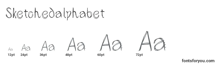 Размеры шрифта Sketchedalphabet