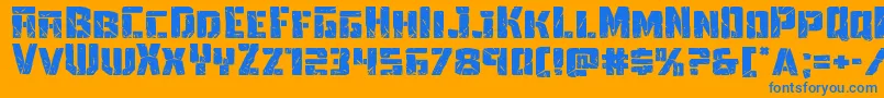 Towerruinsexpand Font – Blue Fonts on Orange Background