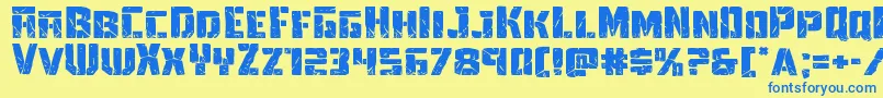Towerruinsexpand Font – Blue Fonts on Yellow Background