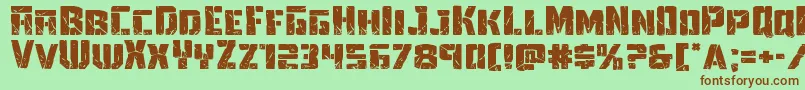 Towerruinsexpand Font – Brown Fonts on Green Background
