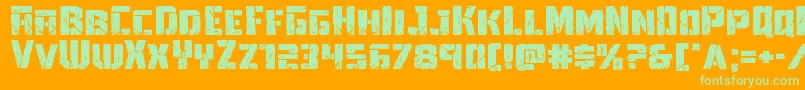 Towerruinsexpand Font – Green Fonts on Orange Background